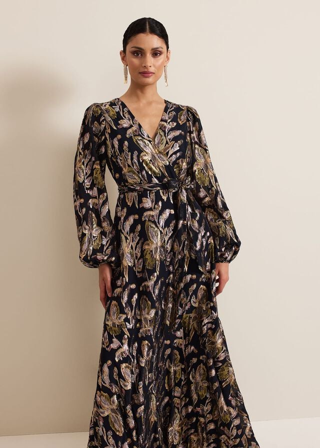 Multicolor Phase Eight Ellio Silk Shimmer Dress | 3249OZATG