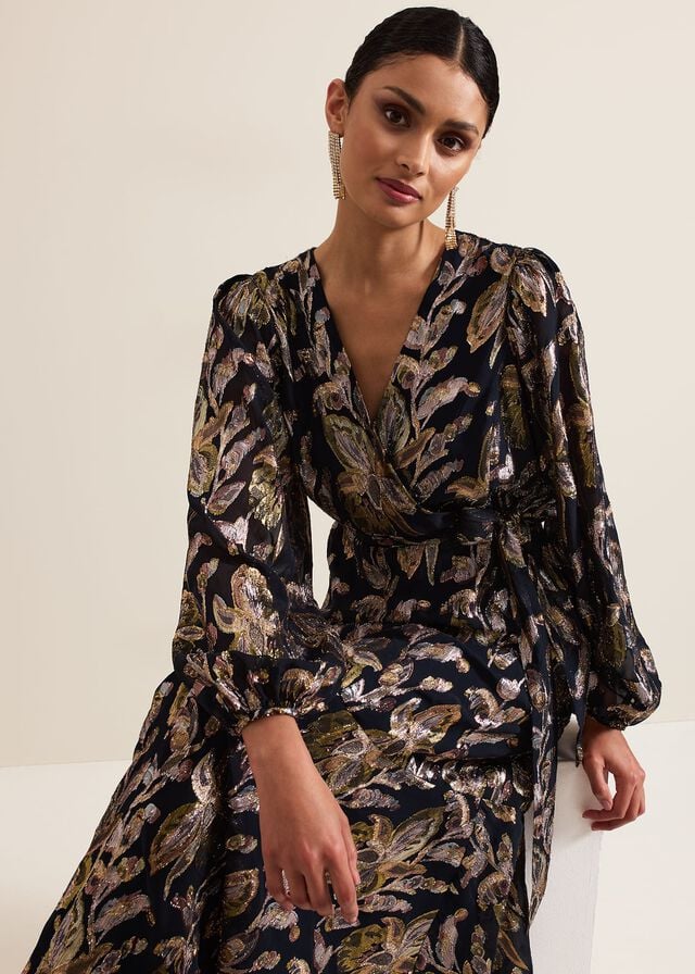 Multicolor Phase Eight Ellio Silk Shimmer Dress | 3249OZATG