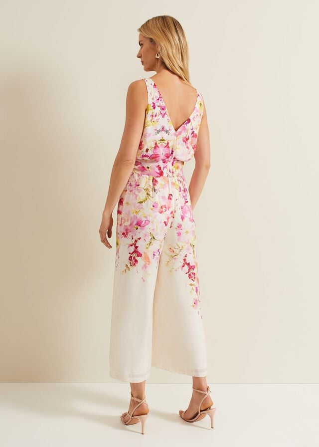 Multicolor Phase Eight Ethel Floral Wide Leg Dress | 8104GRYVM