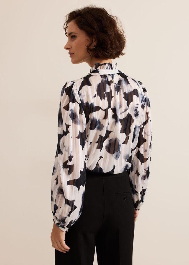 Multicolor Phase Eight Feya Floral Print Shirts | 1860KSGZX