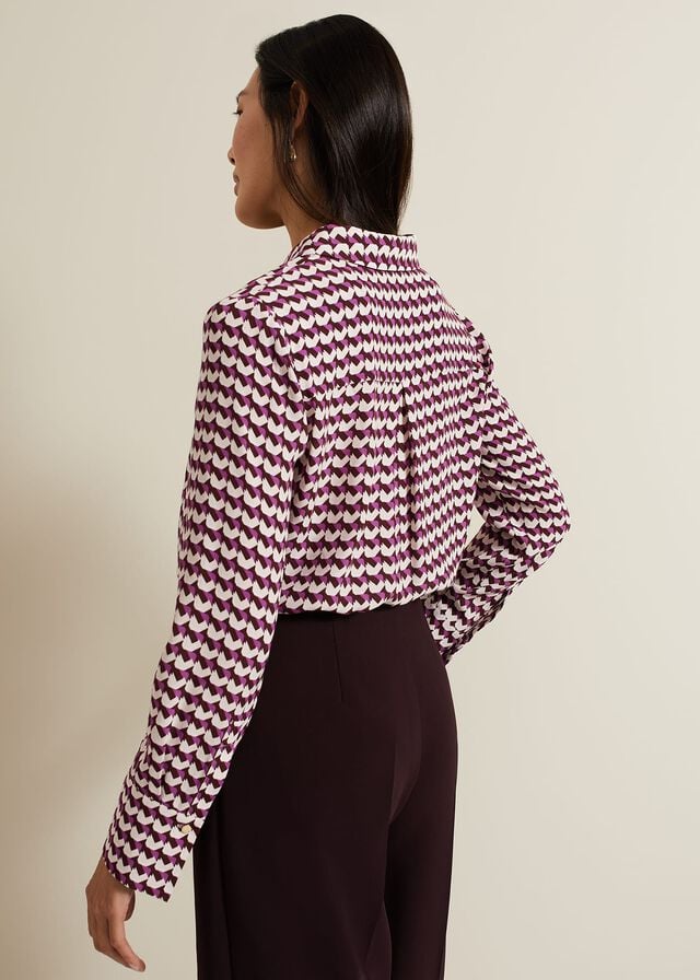 Multicolor Phase Eight Gina Geo Print Shirts | 2310FZOAJ