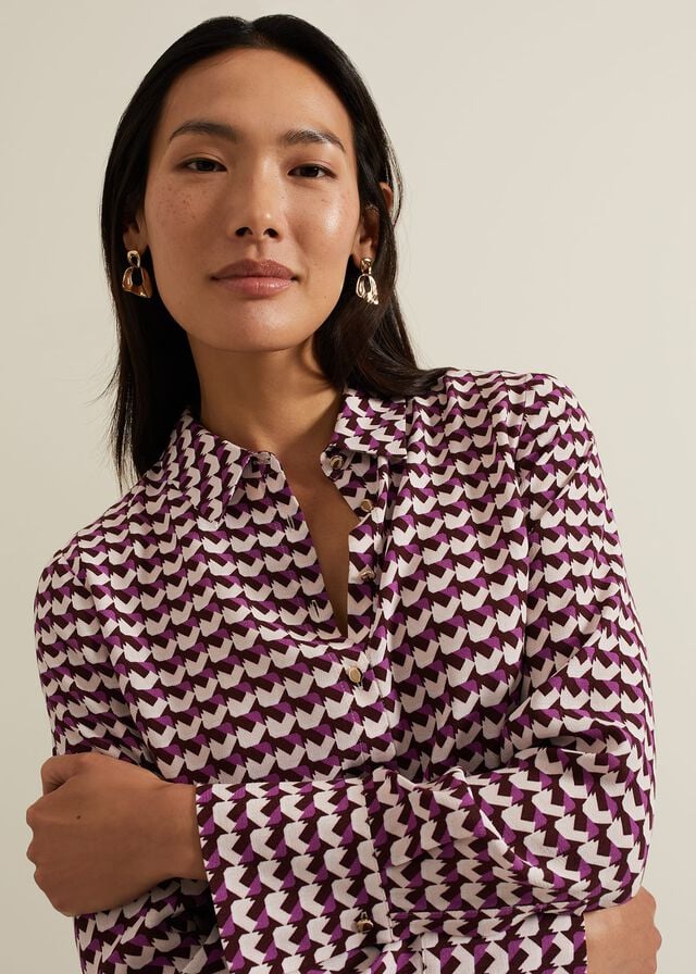Multicolor Phase Eight Gina Geo Print T Shirts | 6725MEXZG