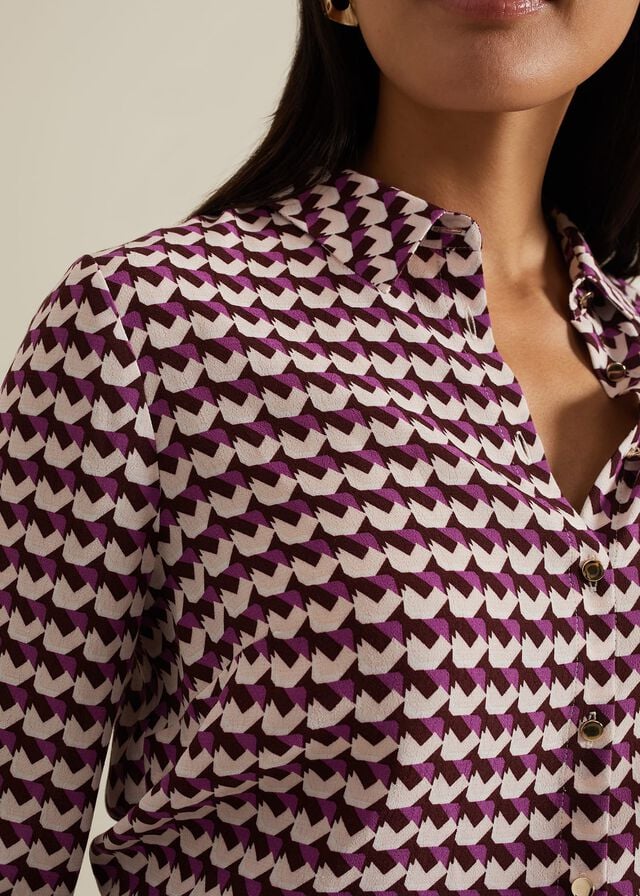 Multicolor Phase Eight Gina Geo Print T Shirts | 6725MEXZG