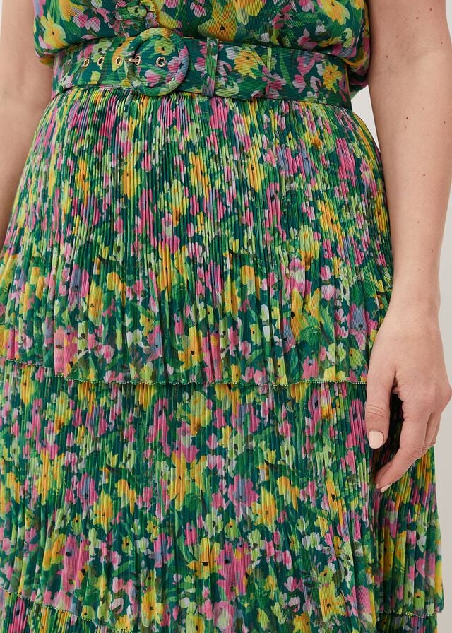 Multicolor Phase Eight Heidi Printed Plisse Co-Ord Skirts | 1342JVNWO