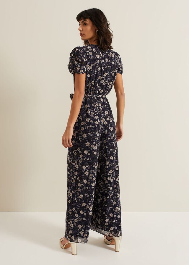 Multicolor Phase Eight Helene Floral Print Jumpsuit | 6104QBEOV