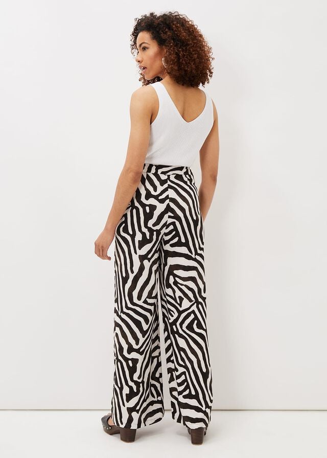Multicolor Phase Eight Isabelle Zebra Print Wide Leg Trousers | 6094NIJVT