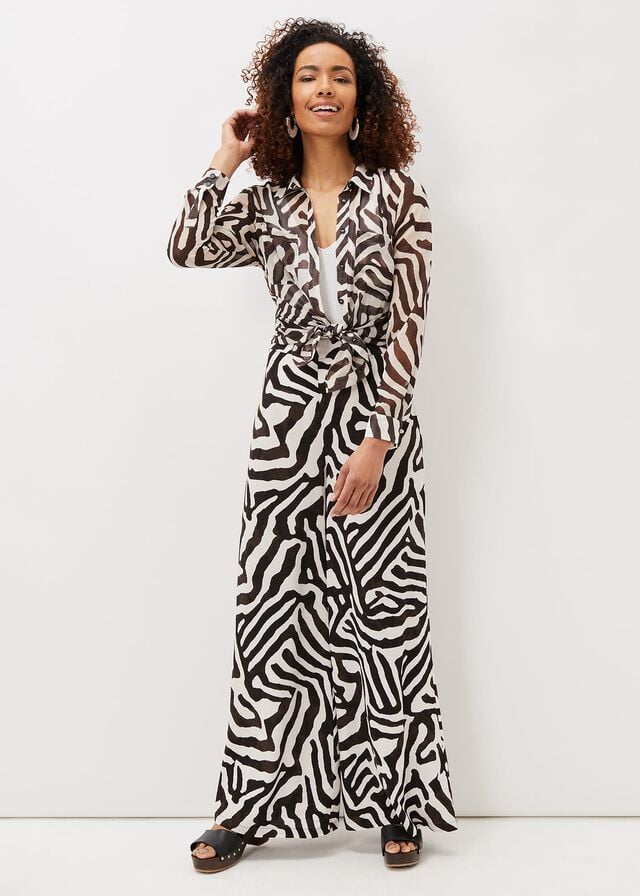 Multicolor Phase Eight Isabelle Zebra Print Wide Leg Trousers | 6094NIJVT