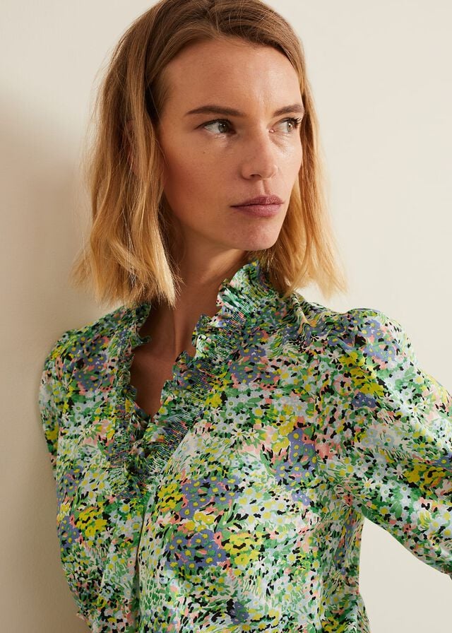 Multicolor Phase Eight Izara Floral Shirts | 8421YXVLG