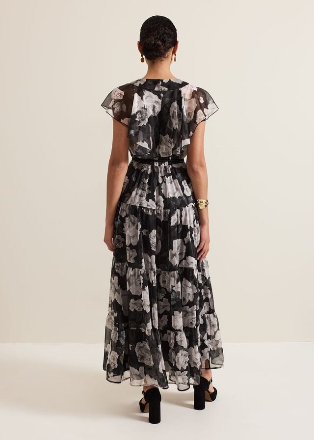Multicolor Phase Eight Jordine Floral Print Midaxi Dress | 1072DEWNL