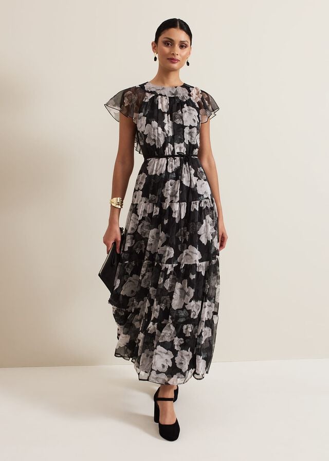 Multicolor Phase Eight Jordine Floral Print Midaxi Dress | 1072DEWNL
