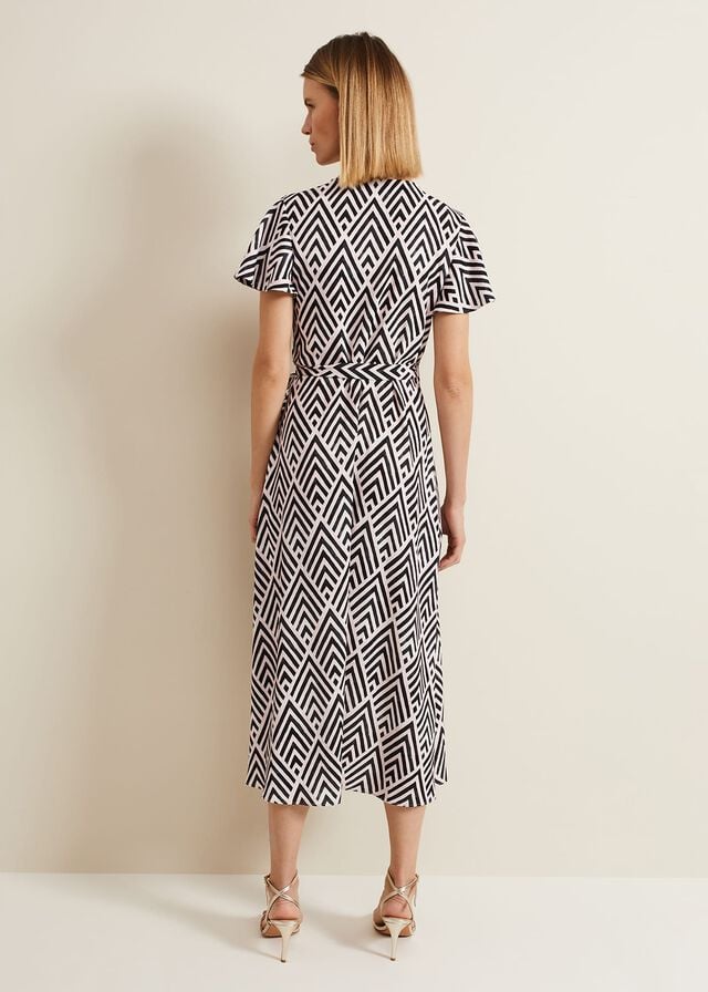 Multicolor Phase Eight Julissa Print Wrap Dress | 0837BKSMY