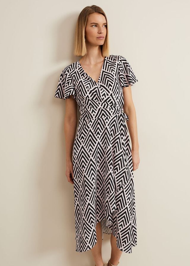 Multicolor Phase Eight Julissa Print Wrap Dress | 0837BKSMY