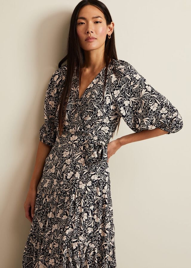 Multicolor Phase Eight Kezia Floral Wrap Dress | 2734WLEDK