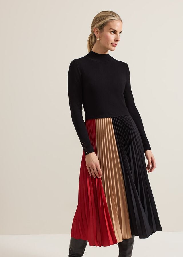 Multicolor Phase Eight Kiera Colourblock Woven Hem Dress | 5296XLBSR