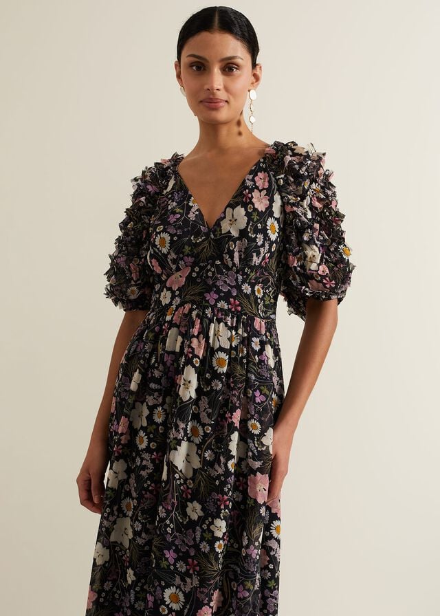 Multicolor Phase Eight Lesley Multi Coloured Floral Dress | 3426KGTEM