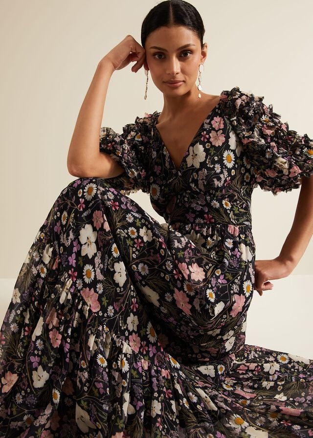 Multicolor Phase Eight Lesley Multi Coloured Floral Dress | 3426KGTEM