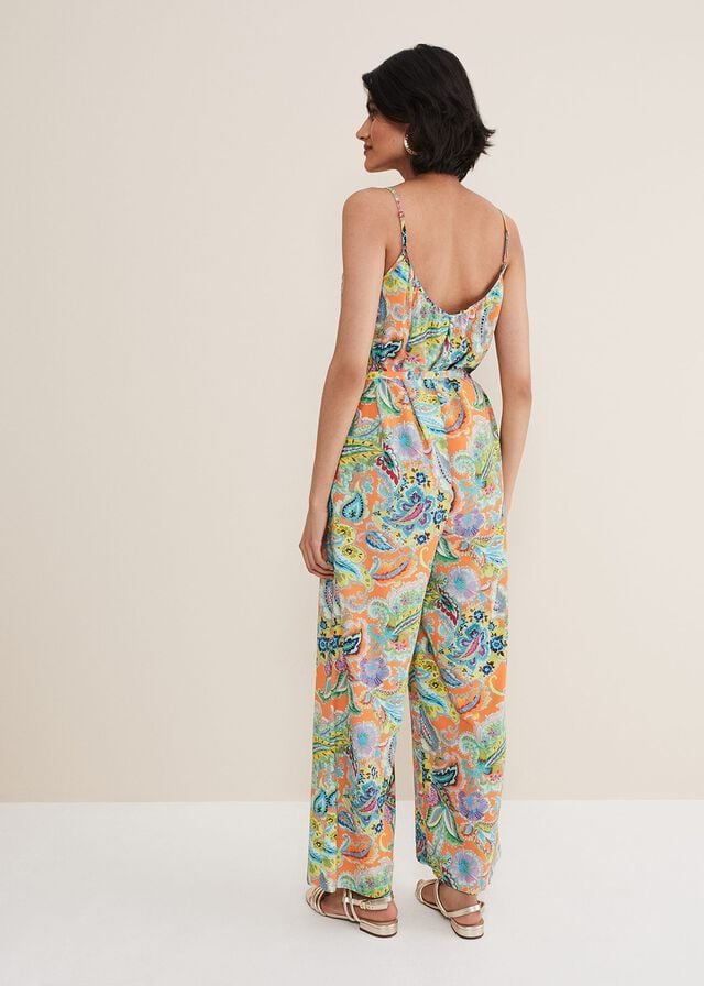 Multicolor Phase Eight Lou Printed Paisley Boilersuit Jumpsuit | 1054YIPBQ