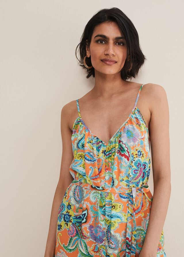 Multicolor Phase Eight Lou Printed Paisley Boilersuit Jumpsuit | 1054YIPBQ