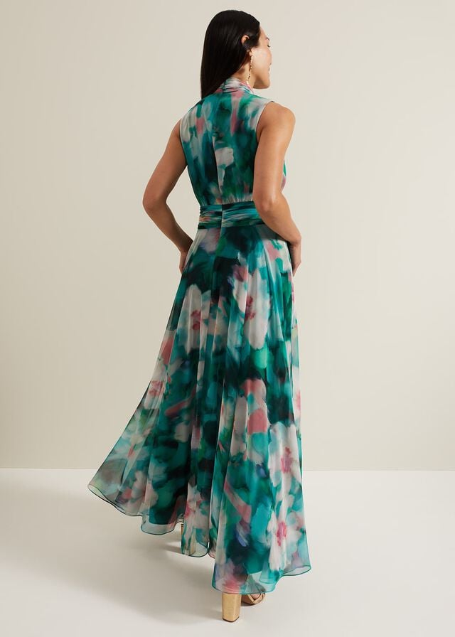 Multicolor Phase Eight Lucinda Chiffon Print Dress | 5327NCFIR