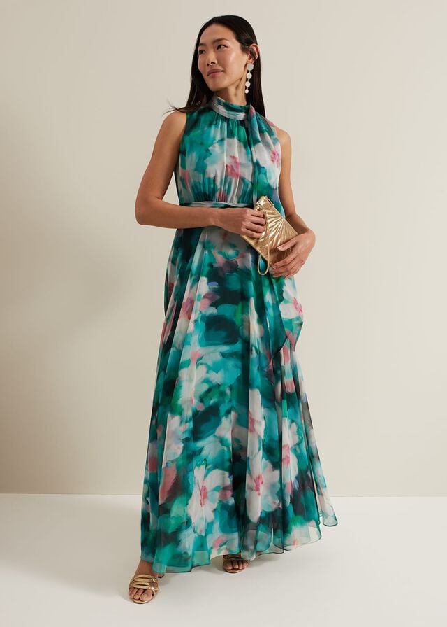 Multicolor Phase Eight Lucinda Chiffon Print Dress | 5327NCFIR