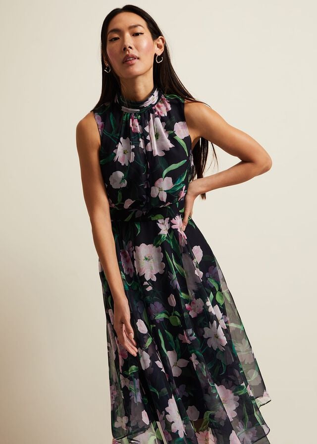 Multicolor Phase Eight Lucinda Floral Dress | 3941RXLYS