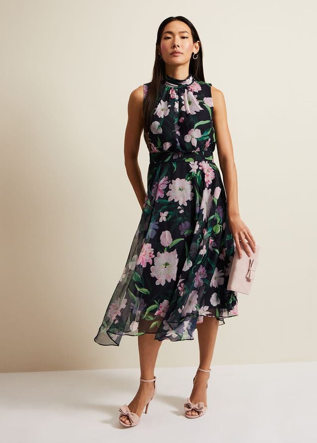 Multicolor Phase Eight Lucinda Floral Dress | 3941RXLYS