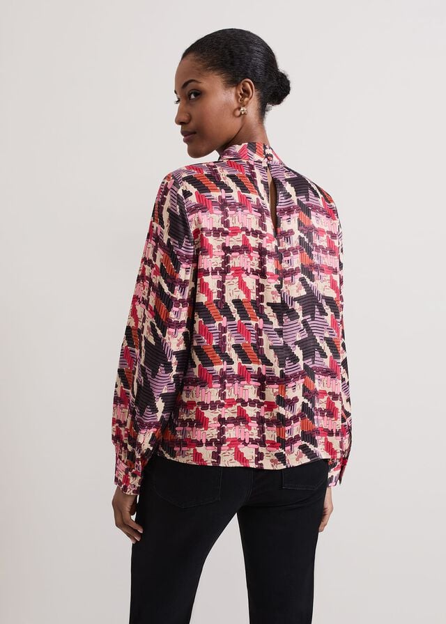 Multicolor Phase Eight Lyla Satin Printed T Shirts | 9013GRSHA