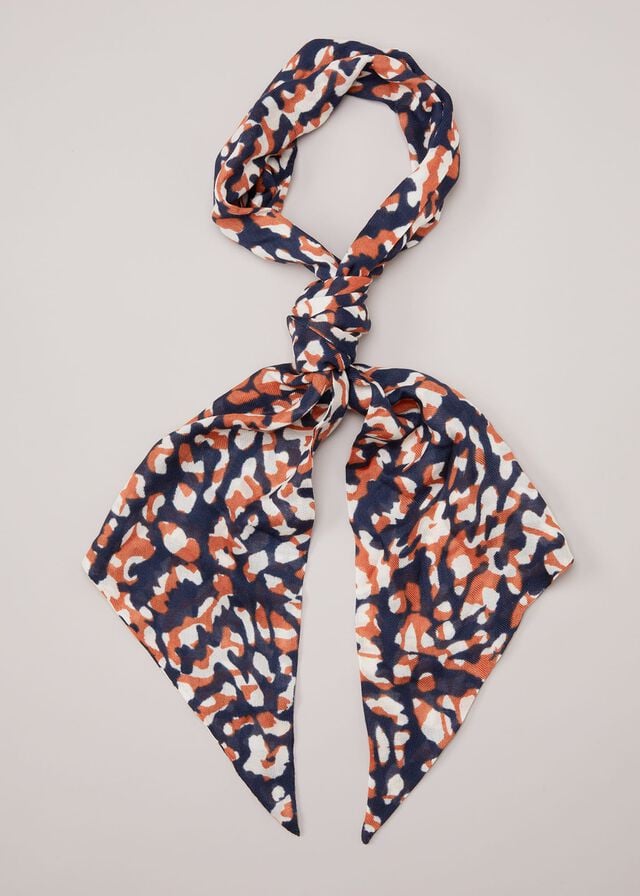 Multicolor Phase Eight Markings Print Skinny Scarves | 8593QGUDX