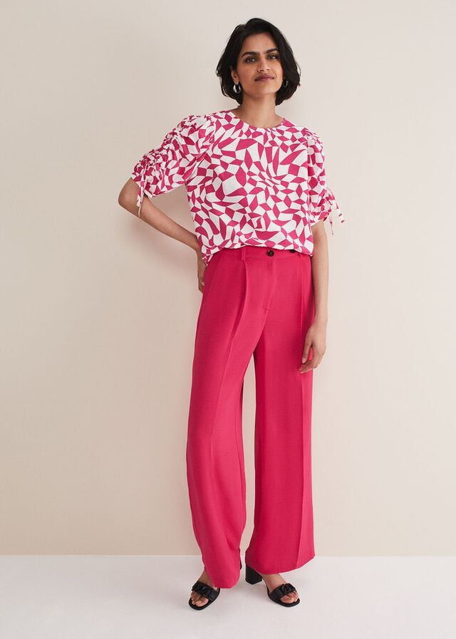 Multicolor Phase Eight Marnie Geo Shirts | 3864DRFLM
