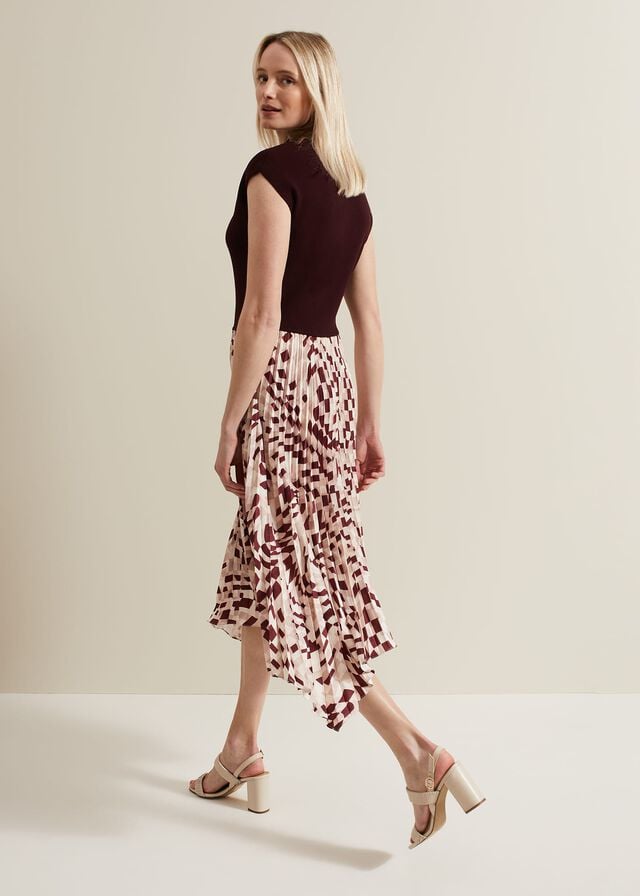 Multicolor Phase Eight Maya Woven Hem Geo Dress | 3451IXNDB