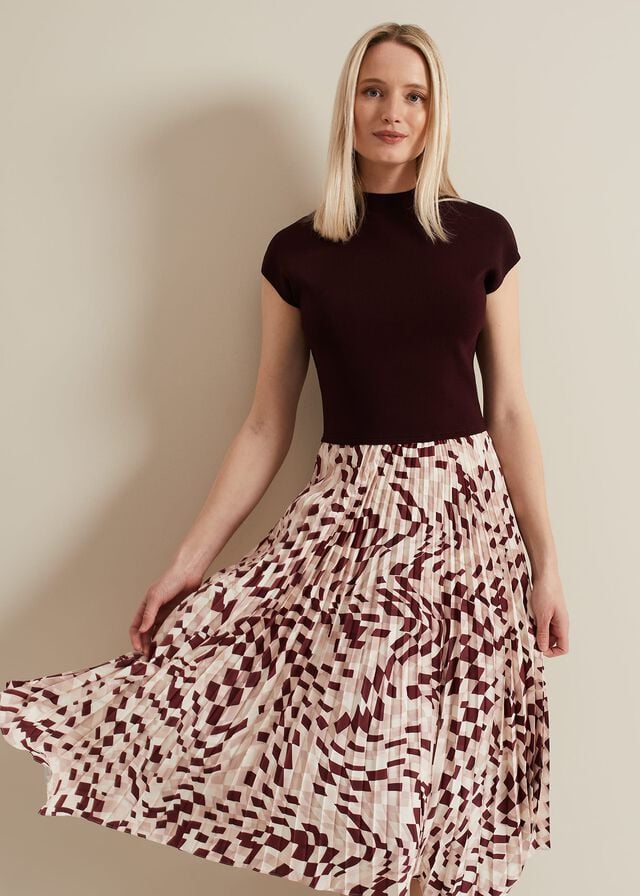 Multicolor Phase Eight Maya Woven Hem Geo Dress | 3451IXNDB