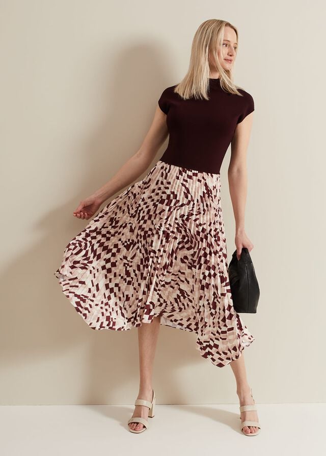 Multicolor Phase Eight Maya Woven Hem Geo Dress | 3451IXNDB