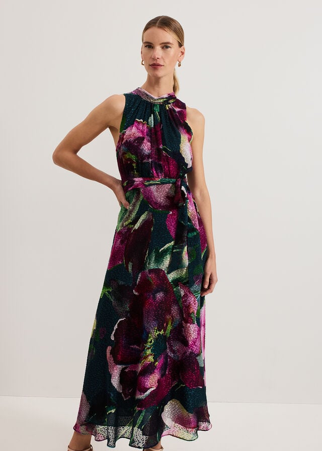 Multicolor Phase Eight Molly Silk Mix Dress | 5720BFQHD