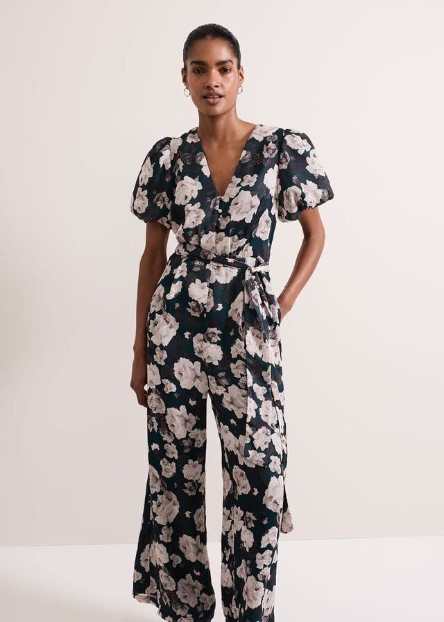Multicolor Phase Eight Myron Floral Wide Leg Jumpsuit | 6408SWHQJ