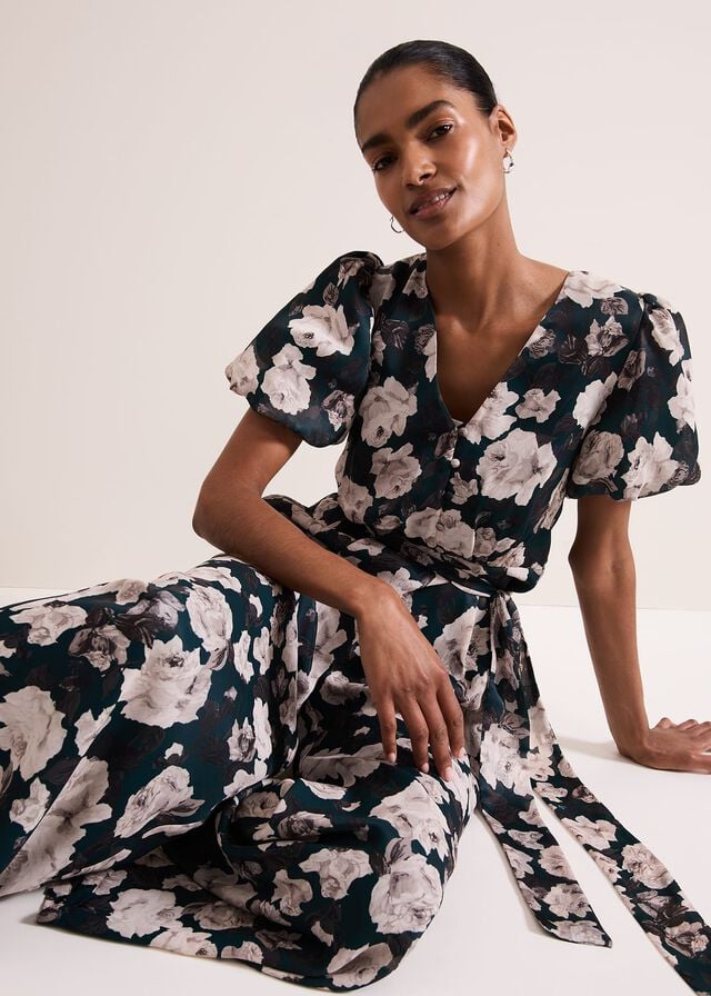 Multicolor Phase Eight Myron Floral Wide Leg Jumpsuit | 6408SWHQJ
