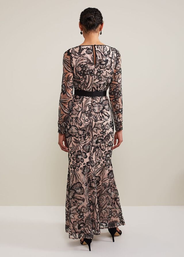 Multicolor Phase Eight Nola V-Neck Embroidered Dress | 8510ERFPS