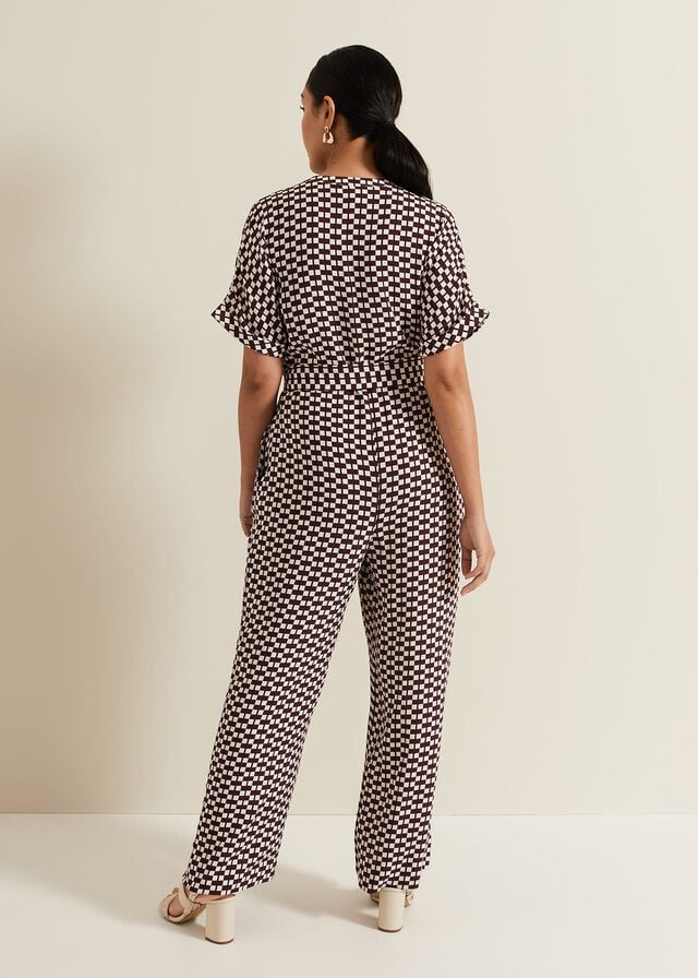 Multicolor Phase Eight Petite Andra Geo Tie Waist Jumpsuit | 4276JFKQE