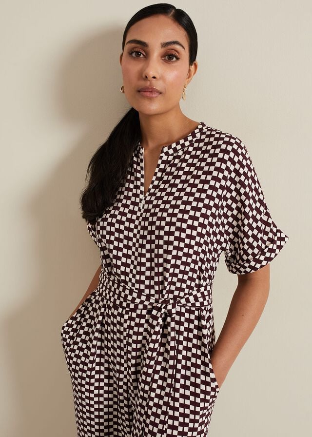 Multicolor Phase Eight Petite Andra Geo Tie Waist Jumpsuit | 4276JFKQE