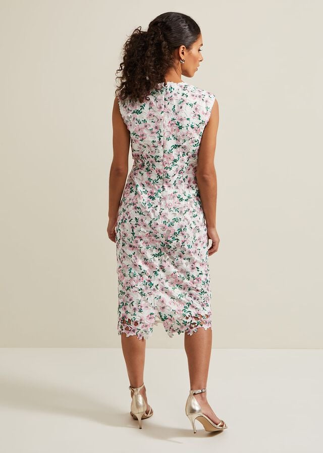 Multicolor Phase Eight Petite Diana Floral Lace Dress | 7952QSYTK