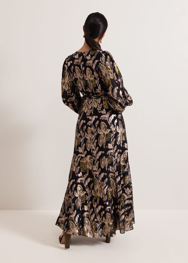 Multicolor Phase Eight Petite Ellio Silk Shimmer Dress | 1689RUEAI