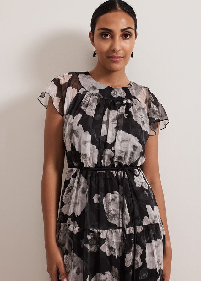 Multicolor Phase Eight Petite Jordine Floral Print Midaxi Dress | 8629UXSDL