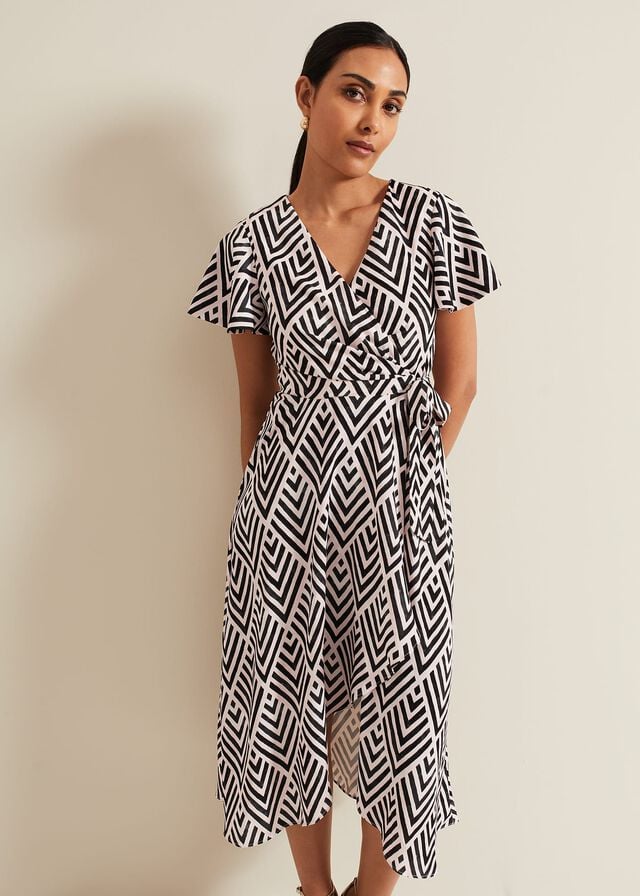 Multicolor Phase Eight Petite Julissa Print Wrap Dress | 8510VERXP