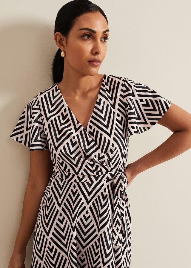 Multicolor Phase Eight Petite Julissa Print Wrap Dress | 8510VERXP
