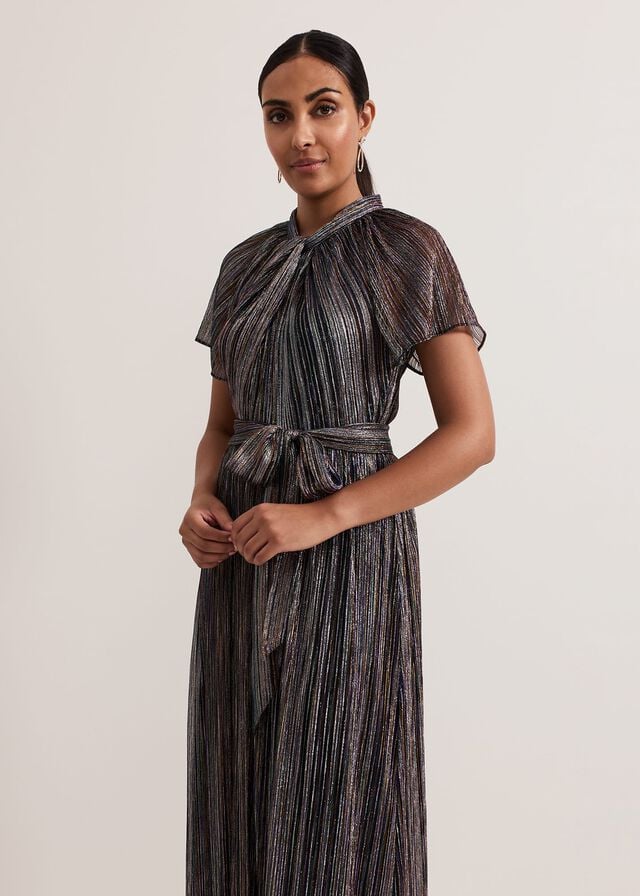 Multicolor Phase Eight Petite Riah Shimmer Dress | 1753SKOXQ