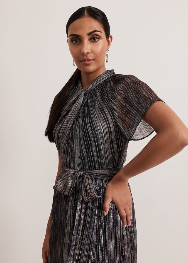 Multicolor Phase Eight Petite Riah Shimmer Dress | 1753SKOXQ