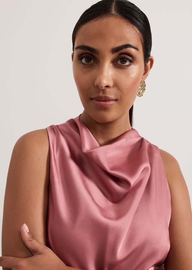 Multicolor Phase Eight Petite Sabina Satin Wide Leg Jumpsuit | 6805RSZGT