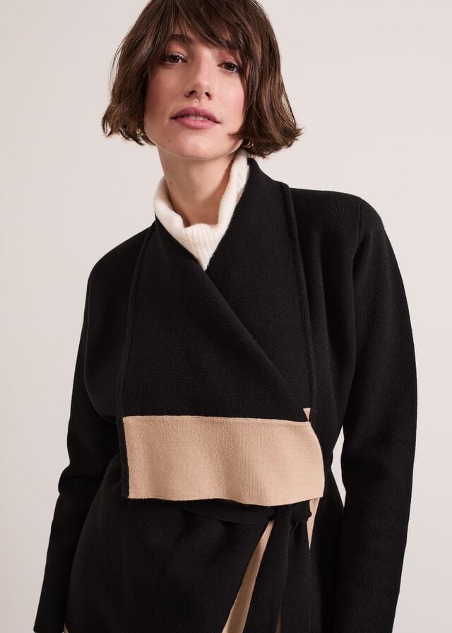 Multicolor Phase Eight Rae Waterfall Colour Block Coats | 0193VHLNP