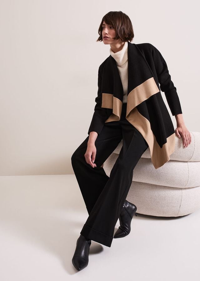 Multicolor Phase Eight Rae Waterfall Colour Block Coats | 0193VHLNP