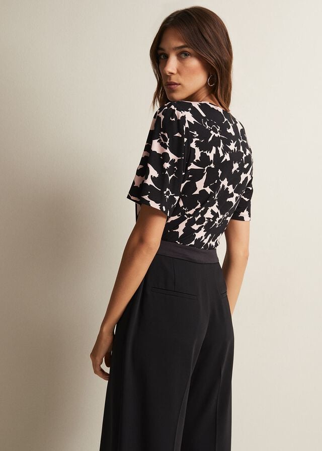 Multicolor Phase Eight Raelora Floral Wrap T Shirts | 5324YECML