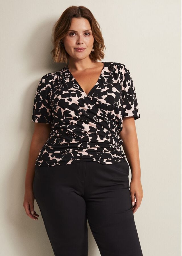 Multicolor Phase Eight Raelora Floral Wrap T Shirts | 5324YECML